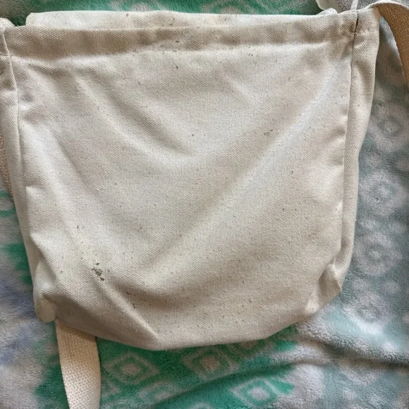 Canvas Crossbody Bag with Teddy Patch - Cream - Picture 2 of 2